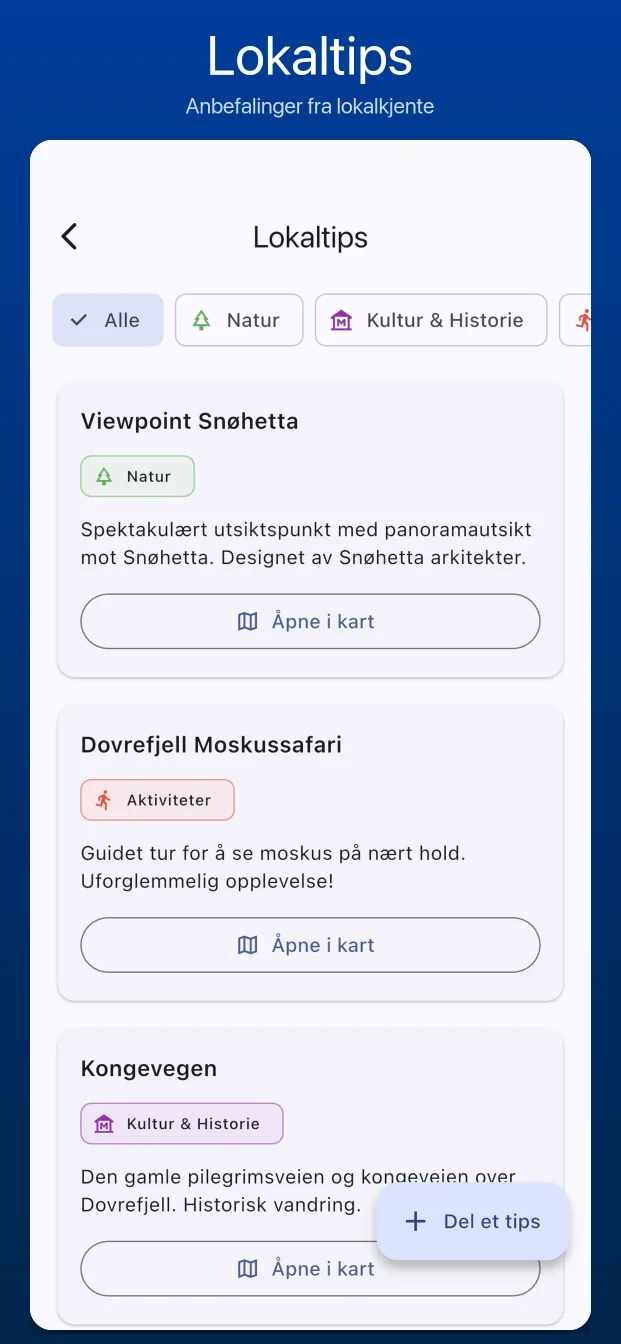 Lokale tips fra reisende
